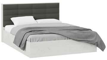 Кровать в спальню Агата тип 1 (Дуб крафт белый, Велюр Серый) в Якутске