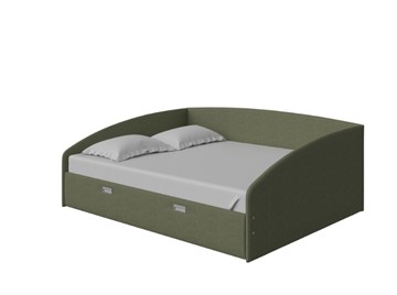 Двуспальная кровать Bono 160х200, Искусственная шерсть (Лама Авокадо) в Якутске