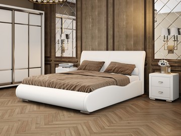 Кровать спальная Corso-8 Lite 160х200, Экокожа (Белый) в Якутске