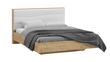 Спальная кровать Миранда тип 1 (Дуб крафт золотой/Белый глянец) в Якутске