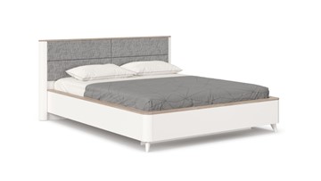 Спальная кровать Стефания 1600 с кроватным основанием ЛД 413.150, Дуб Маувелла PR/Белый в Якутске
