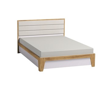 Двуспальная кровать Айрис 306 1800 с гибкими ламелями дерево, Белый-Дуб золотистый в Якутске