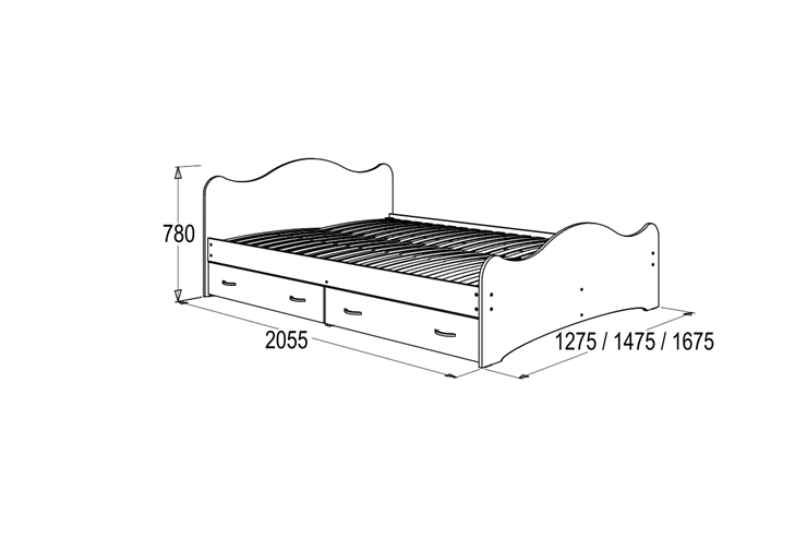 Кровать 6 с ящиками, 90х200 Млечный дуб с основанием в Якутске - изображение 1