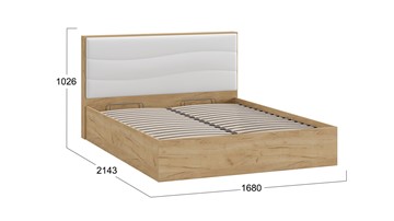 Кровать с механизмом 2-спальная Миранда тип 1 (Дуб крафт золотой/Белый глянец) в Якутске - предосмотр 1