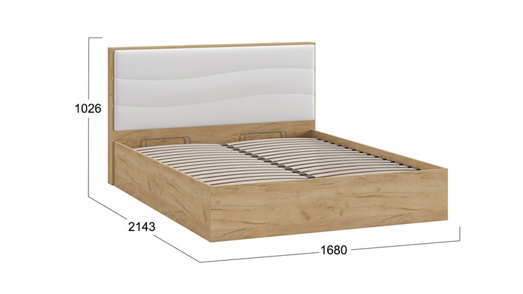 Кровать с механизмом 2-спальная Миранда тип 1 (Дуб крафт золотой/Белый глянец) в Якутске - изображение 1