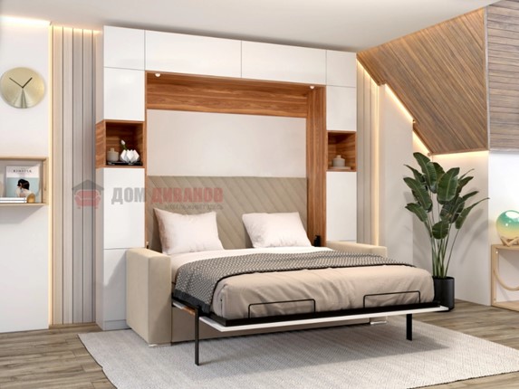Кровать-шкаф с диваном Аделина 1400х2000 в Якутске - изображение