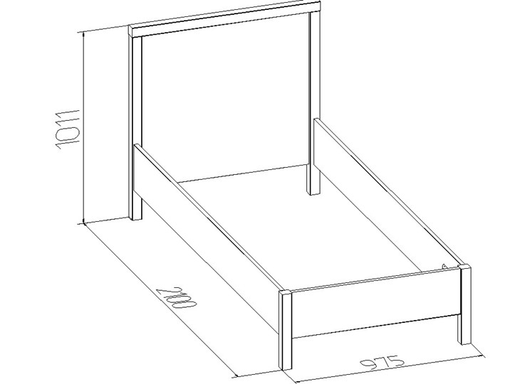 Кровать односпальная Bauhaus 5 + 5.1 Основание с гибкими ламелями 900, Дерево, Дуб Сонома в Якутске - изображение 2