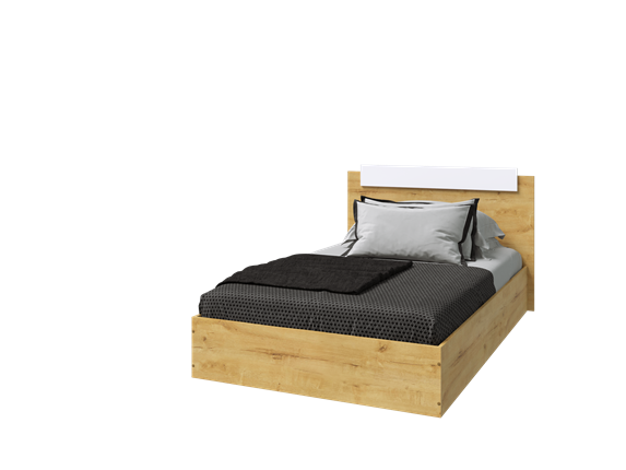 Односпальная кровать Эко 900 ЛДСП, Дуб вотан/Белый в Якутске - изображение