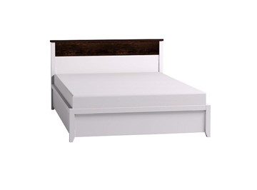 1,5 спальная кровать Норвуд 33 с гибкими ламелями металл, Белый-Орех шоколадный в Якутске