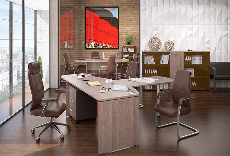 Комплект офисной мебели Xten, для двух сотрудников с тумбой в Якутске - изображение 2