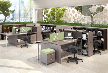 Комплект офисной мебели Xten, для двух сотрудников с тумбой в Якутске - предосмотр 1
