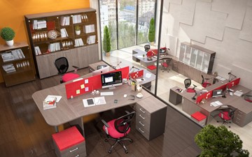 Комплект офисной мебели Xten, для двух сотрудников с тумбой в Якутске - предосмотр 3