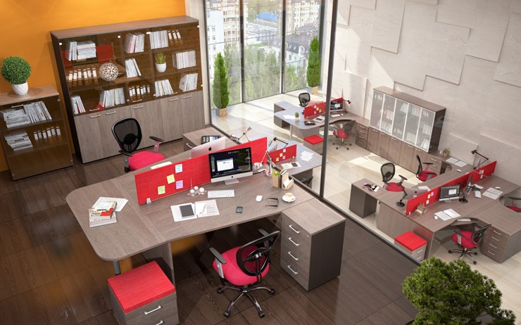 Комплект офисной мебели Xten, для двух сотрудников с тумбой в Якутске - изображение 3