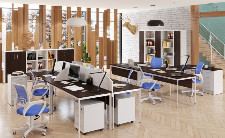Набор мебели в офис Imago S - два стола, две тумбы в Якутске - изображение
