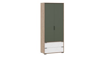 Шкаф для одежды Лео ТД-410.07.22 (Гикори джексон/Белый матовый/Дымчатый зеленый) в Якутске
