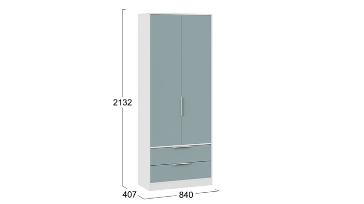 Шкаф для одежды Марли (Белый/Серо-голубой) в Якутске - изображение 4