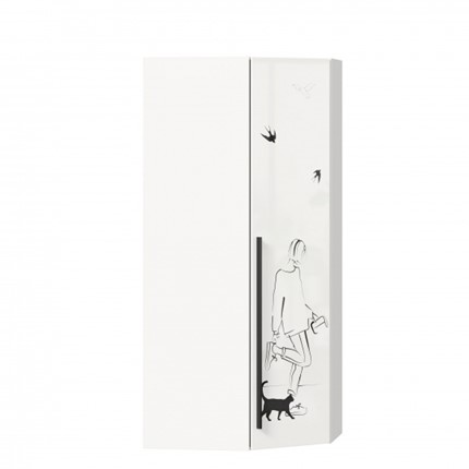 Угловой распашной шкаф Джоли 45 ЛД 535.030, Серый шелк в Якутске - изображение