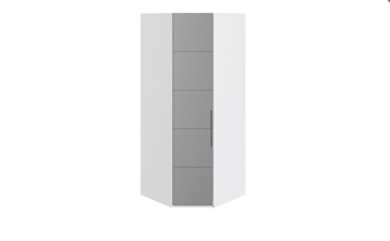 Шкаф угловой Наоми с зеркальной левой дверью, цвет Белый глянец СМ-208.07.07 L в Якутске