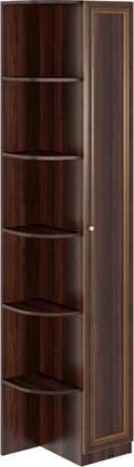 Угловой шкаф-стеллаж Беатрис М14 правый (Орех Гепланкт) в Якутске - изображение