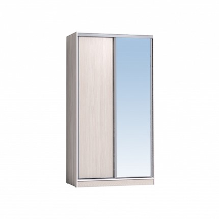 Шкаф 2-х створчатый 1200 Домашний Зеркало/ЛДСП, Бодега Светлый в Якутске - изображение