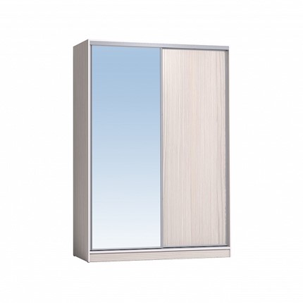 Шкаф 2-х створчатый 1600 Домашний Зеркало/ЛДСП, Бодега светлый в Якутске - изображение