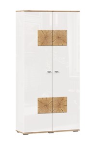 Шкаф двухстворчатый Фиджи с декоративными накладками 659.150, Дуб Золотой/Белый в Якутске
