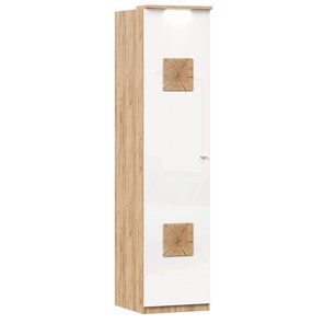 Шкаф одностворчатый с декор. накладками Фиджи 659.225, белый в Якутске