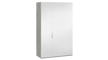 Шкаф для одежды Эмбер СМ-348.07.009 (Дуб Гамильтон/Белый глянец) в Якутске