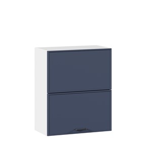 Настенный горизонтальный шкаф 600 комбинированный Индиго ЛД 298.970.000.125, Белый/Тёмно-синий в Якутске