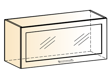 Шкаф навесной Яна L800 Н360 (1 дв. рам.) в Якутске