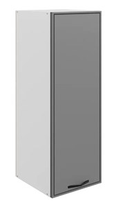 Настенный шкаф Монако L400 Н900 (1 дв. гл.), белый/графит матовый в Якутске