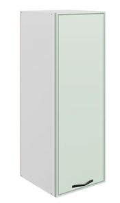 Навесной кухонный шкаф Монако L400 Н900 (1 дв. гл.), белый/ментол матовый в Якутске