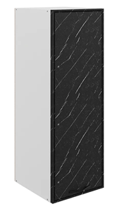 Шкаф настенный Монако L400 Н900 (1 дв. гл.), белый/мрамор блэкберн матовый в Якутске