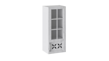 Навесной шкаф Прованс (Белый глянец/Санторини светлый) cо стеклом правый В_96-40_1ДРДс(R) в Якутске