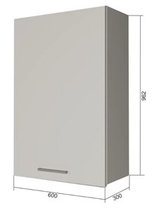 Кухонный навесной шкаф В9 60, Сатин/Белый в Якутске