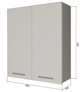 Навесной кухонный шкаф В9 80, МДФ Софт бирюза/Белый в Якутске