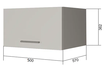 Навесной кухонный шкаф ВГ50Г, Белое гладкое Ламарти/Белый в Якутске