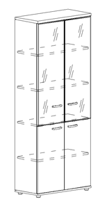 Шкаф для документов Albero, со стеклянными дверьми (78х36,4х193) в Якутске