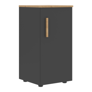 Шкаф колонна низкий с глухой правой дверью FORTA Графит-Дуб Гамильтон  FLC 40.1 (R) (399х404х801) в Якутске
