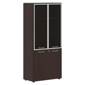 Шкаф комбинированный с дверьми в алюминиевой рамке с замком DIONI Венге DHC 85.7(Z)  (850х430х1930) в Якутске