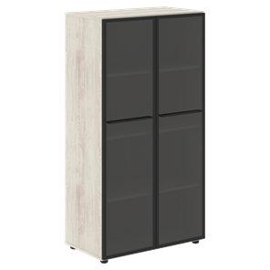 Шкаф средний со стеклянными  дверцами LOFTIS Сосна Эдмонт LMC 80.2 (800х430х1517) в Якутске