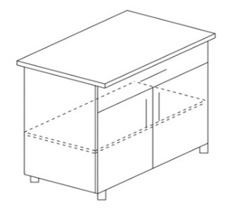 Кухонный шкаф двухдверный с ящиком и полкой Некст МДФ Б11 МДФ премиум, глянец, металик без столешницы в Якутске