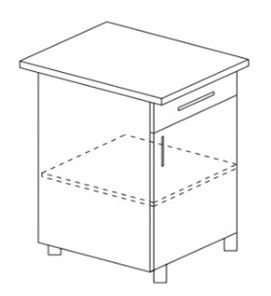 Кухонный шкаф однодверный с ящиком Некст МДФ Б8 МДФ матовый без столешницы в Якутске