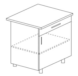 Кухонный шкаф однодверный с ящиком Некст МДФ Б9 МДФ премиум, глянец, металик в Якутске