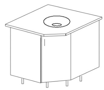 Напольный шкаф угловой под врезную мойку Некст МДФ  Б28 МДФ  премиум, глянец, металик в Якутске