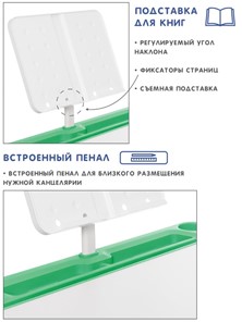 Растущая парта и растущий стул SET HOLTO-17А, зеленый в Якутске - предосмотр 6